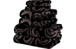 Damask 6 Piece Towel Bale - Black